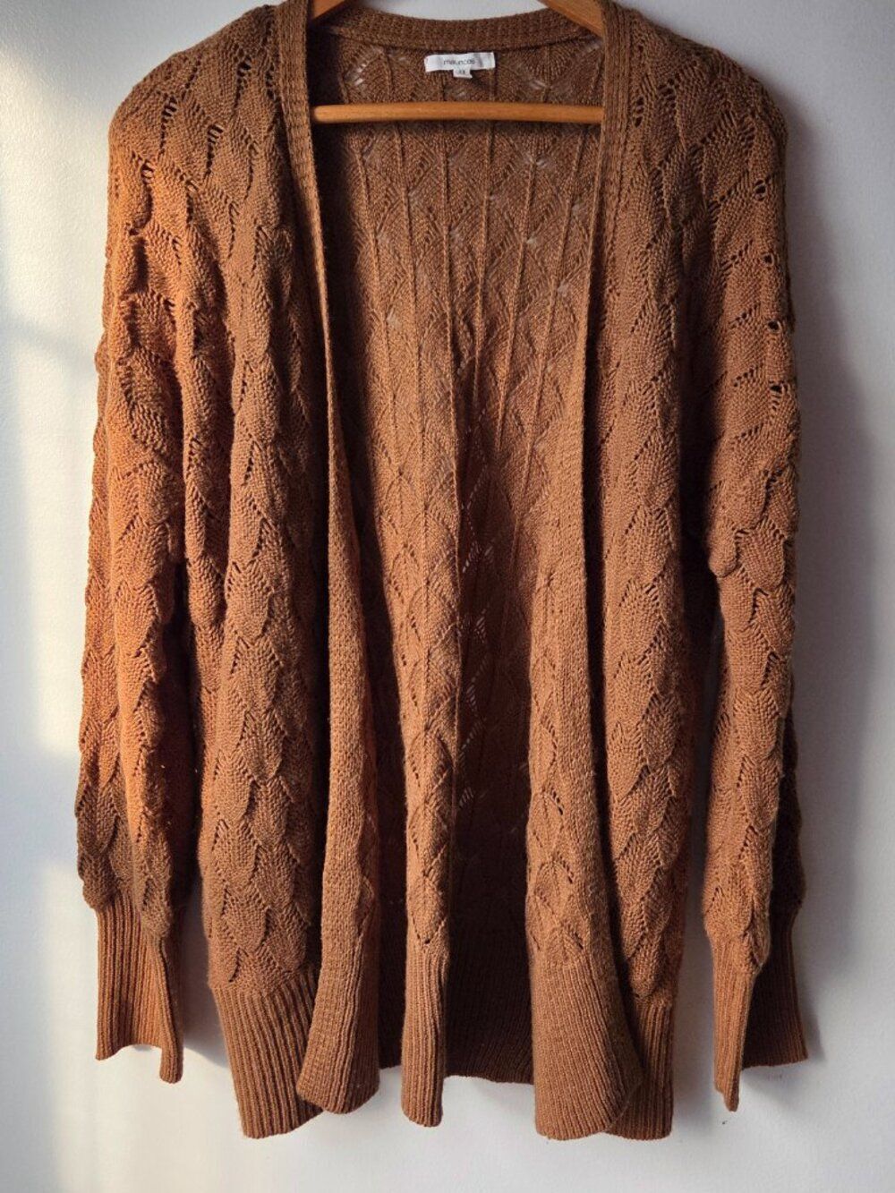 EUC MAURICES "SCALE" PATTERN COZY SWEATER OPEN CARDIGAN SIZE L